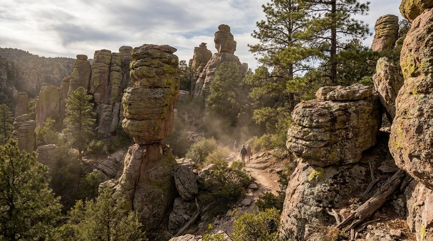 Forest of balanced rocks and rhyolite pinnacles in Chiricahua National Monument
