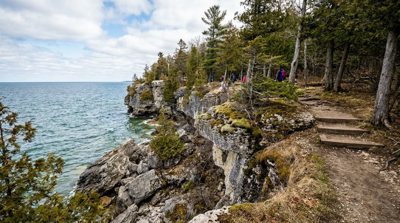 Green Bay shoreline cliffs at Peninsula State Park