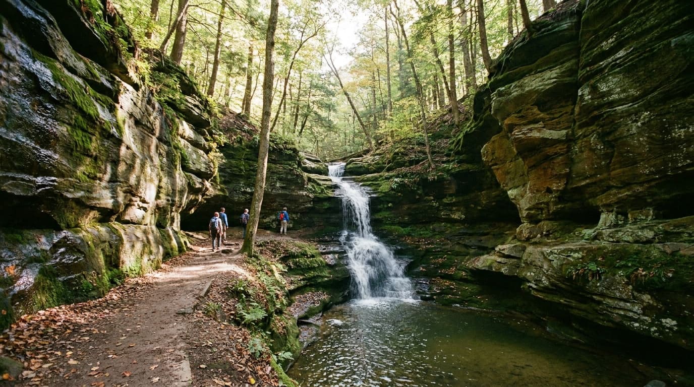 St. Louis Canyon waterfall inside the sandstone box canyon