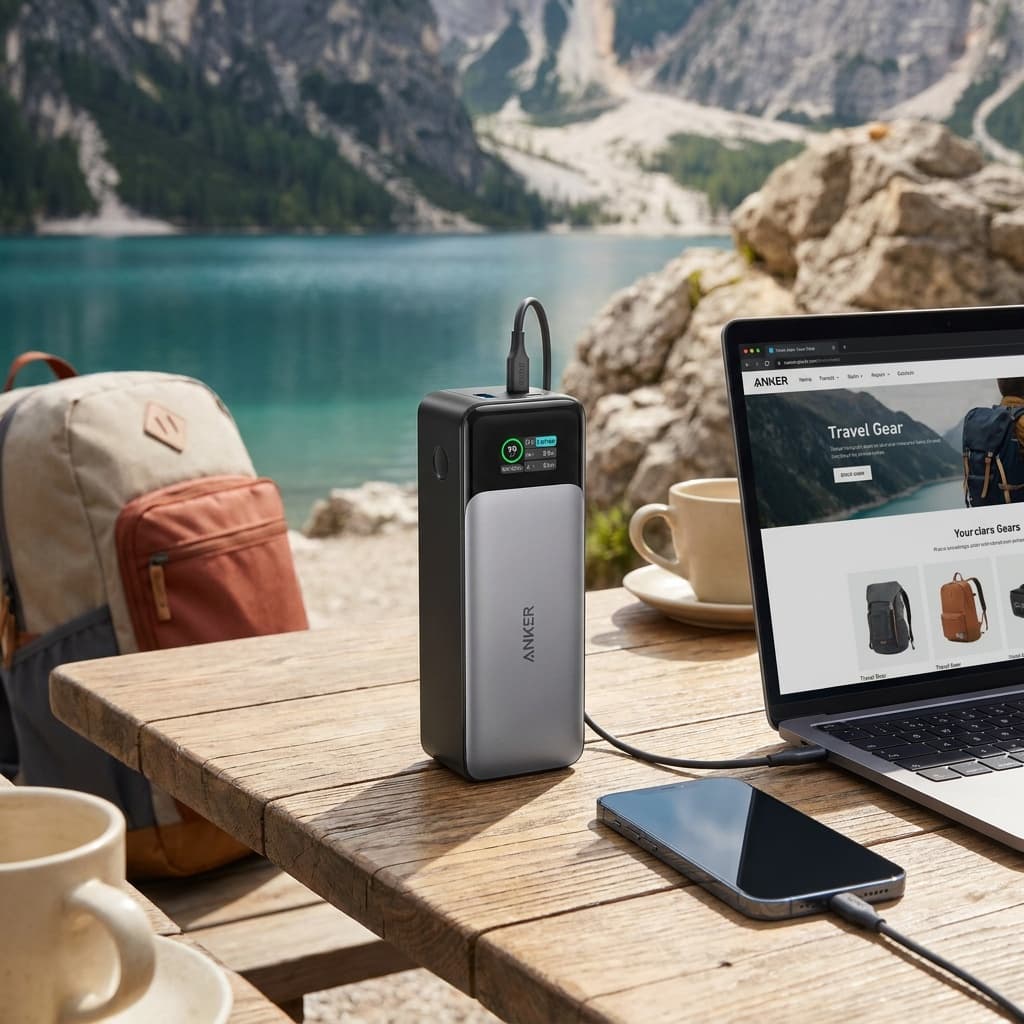 Anker 737 power bank in use