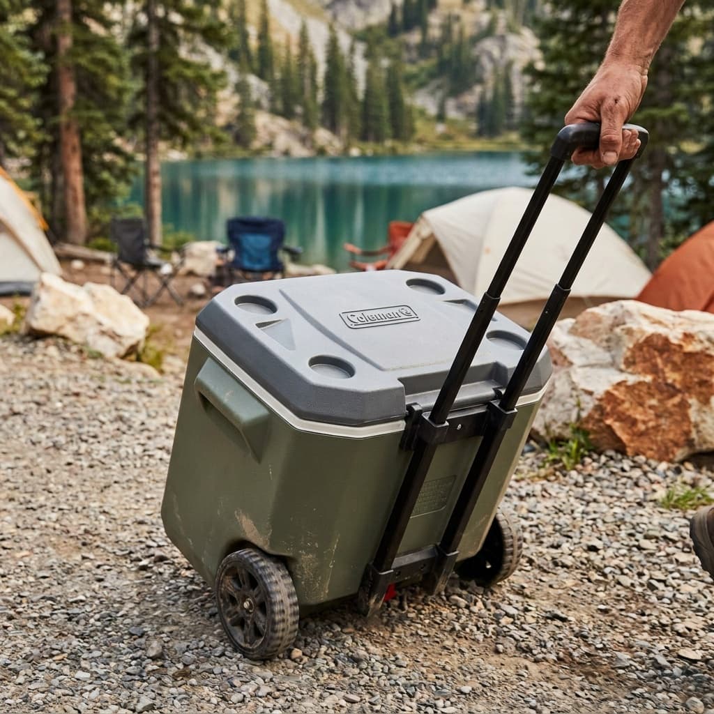 Coleman Xtreme wheeled cooler in the field