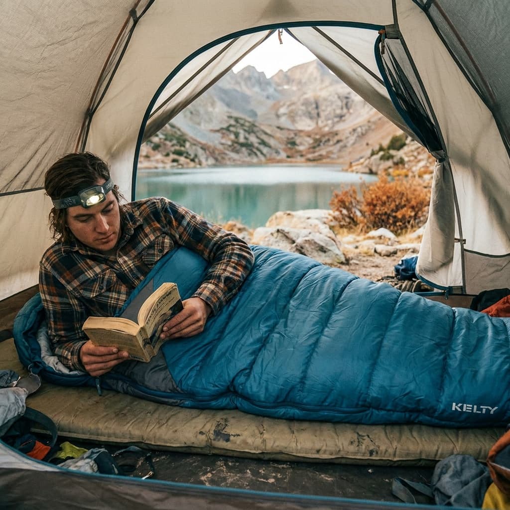 Kelty Cosmic Down 20 Sleeping Bag in use