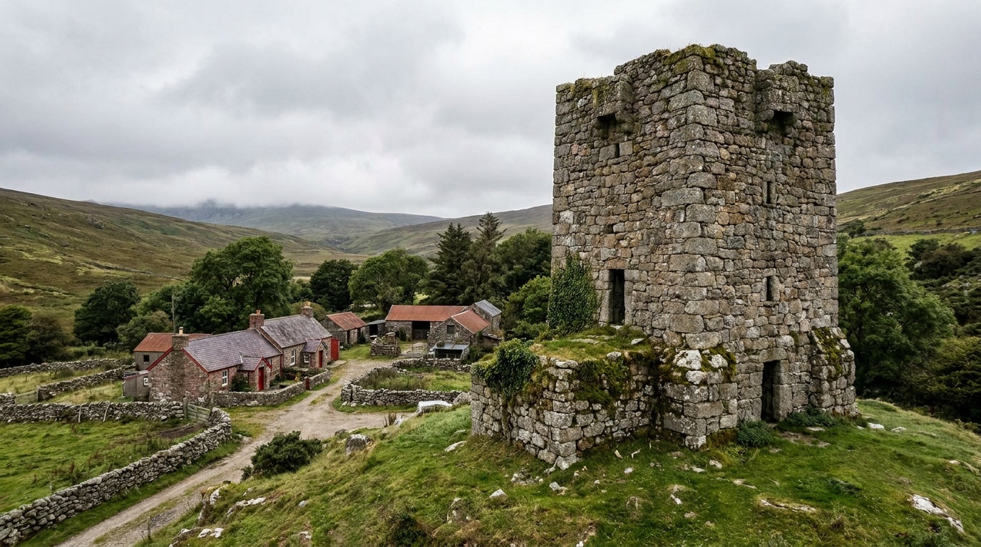 The historic Stone Tower in the Red House area