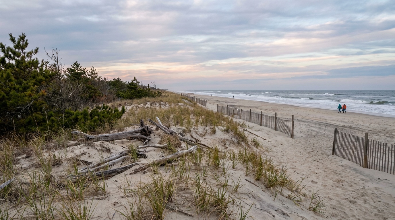 The Atlantic beach and dunes at Assateague State Park