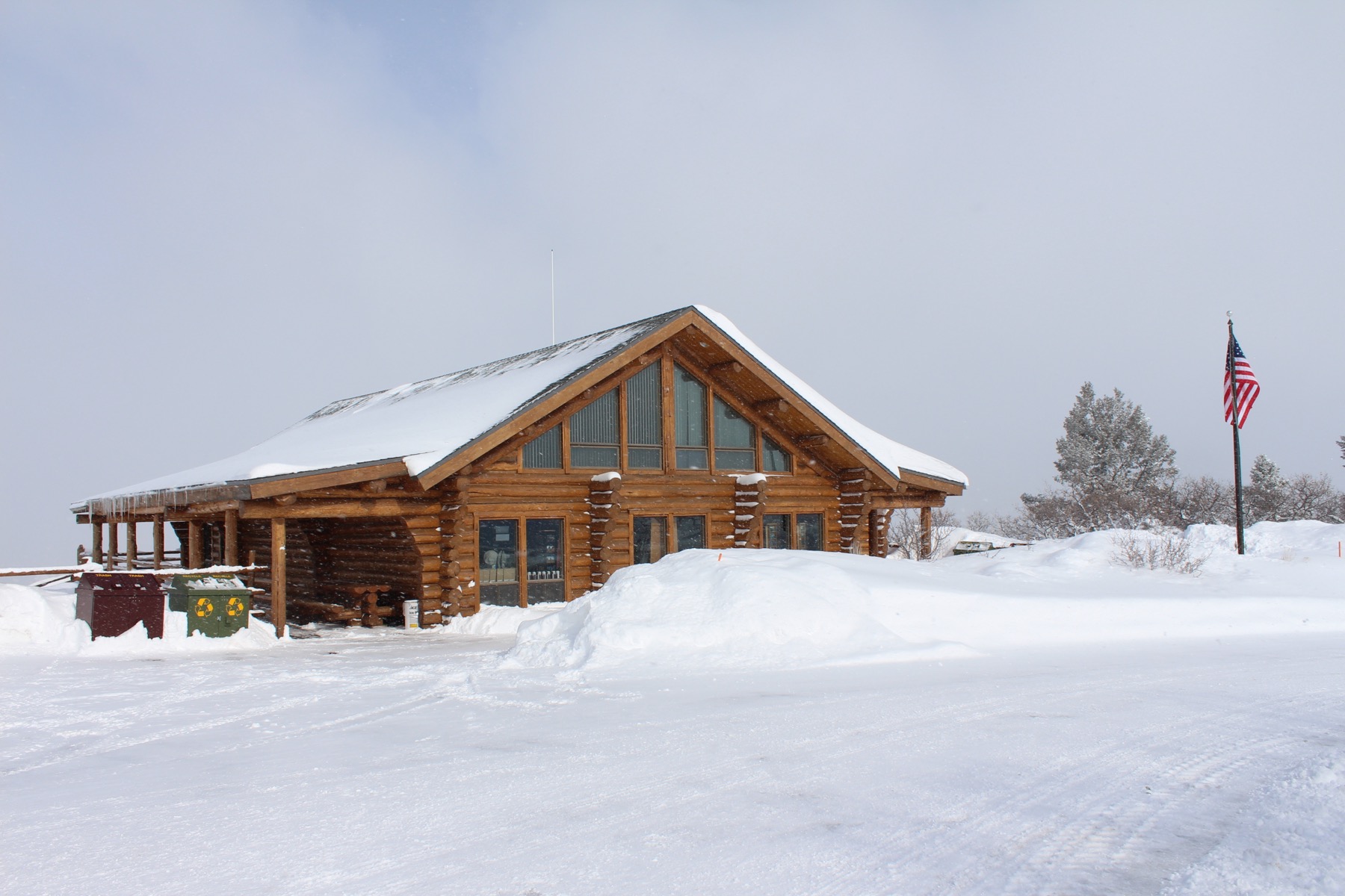 The South Rim Visitor Center after fresh snow
