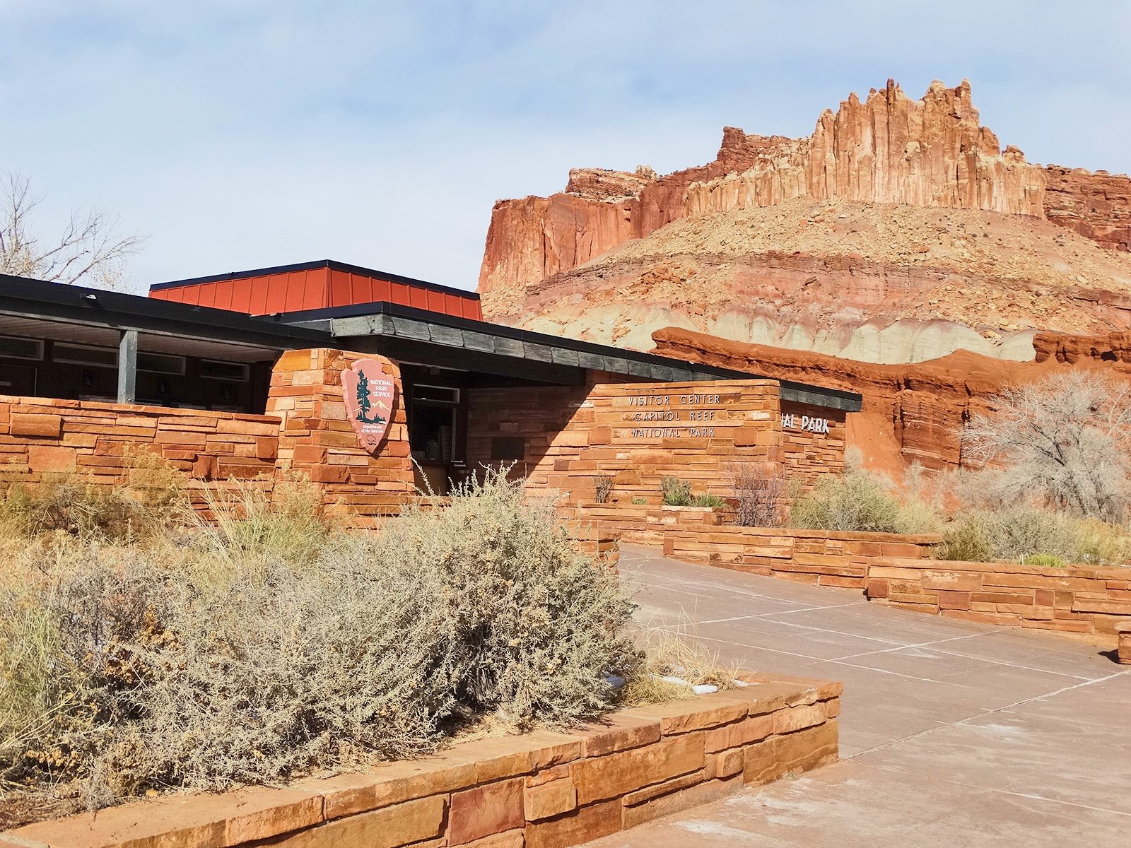 The Castle cliffs above the Capitol Reef visitor center