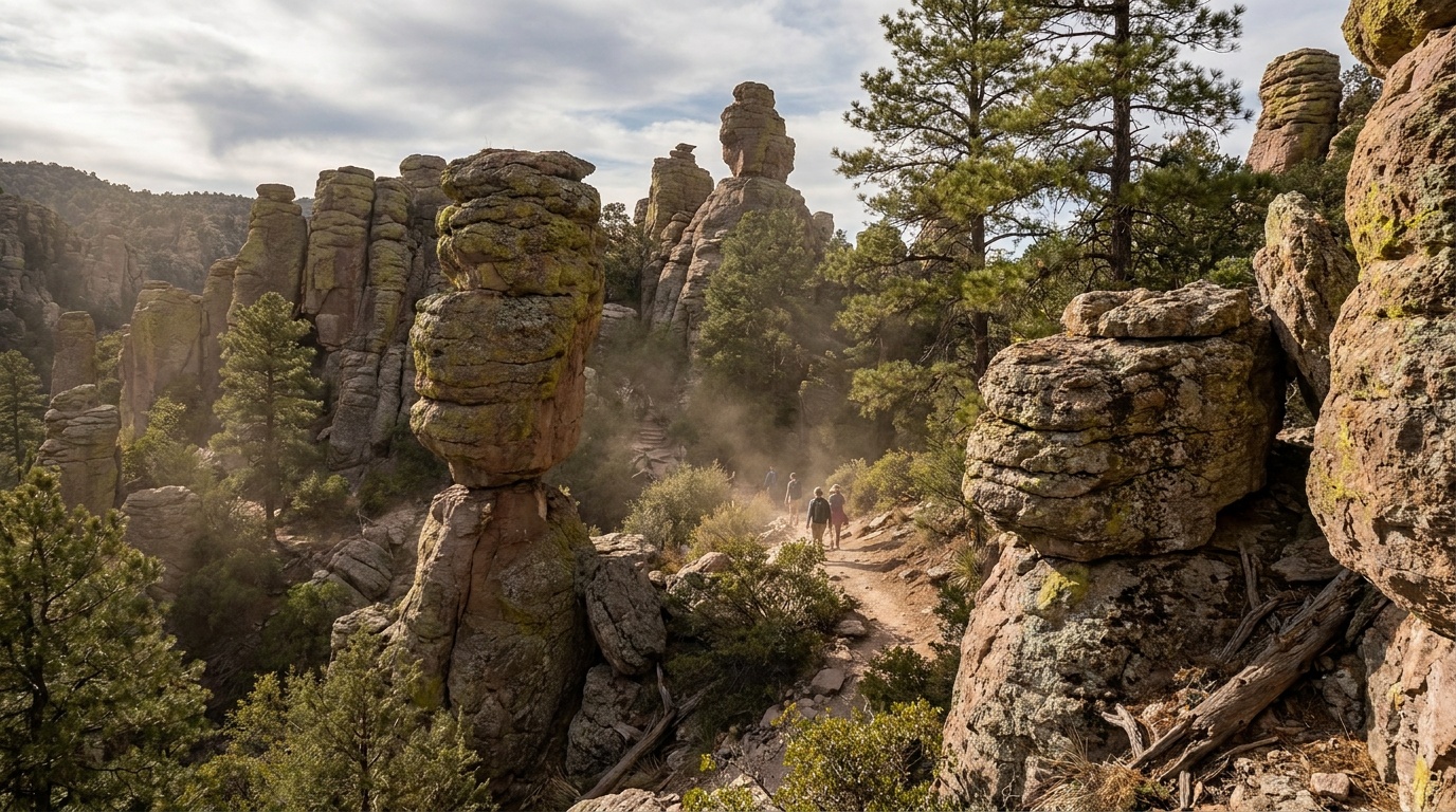 Forest of balanced rocks and rhyolite pinnacles in Chiricahua National Monument