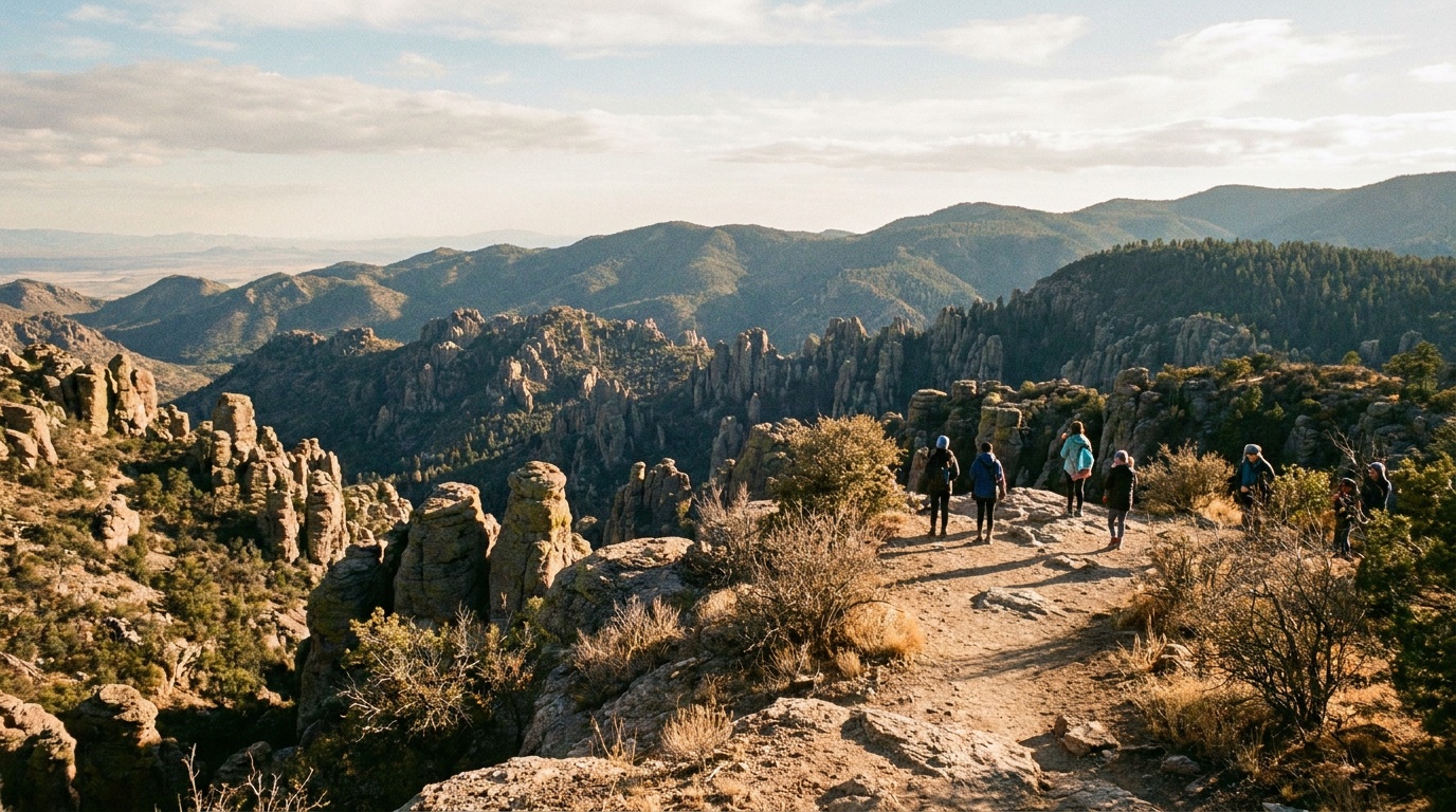 Sweeping view over the pinnacles from Massai Point at the end of the scenic drive