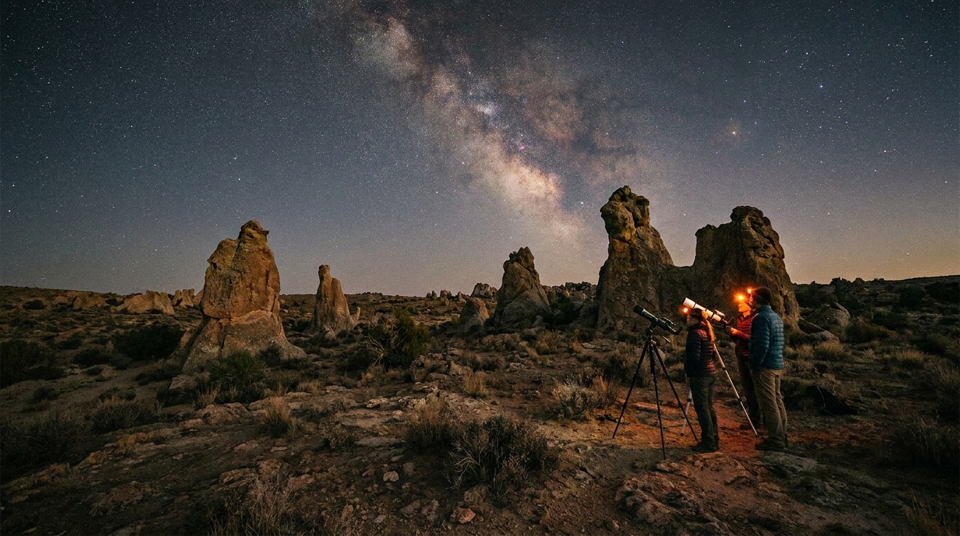 Dark-sky stargazing over the pinnacles