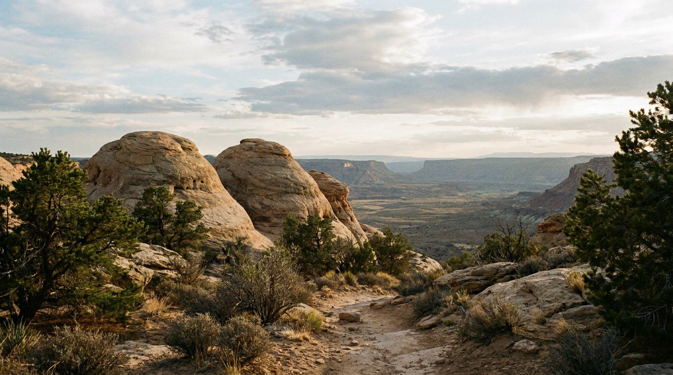 The rounded sandstone domes of the Coke Ovens overlook