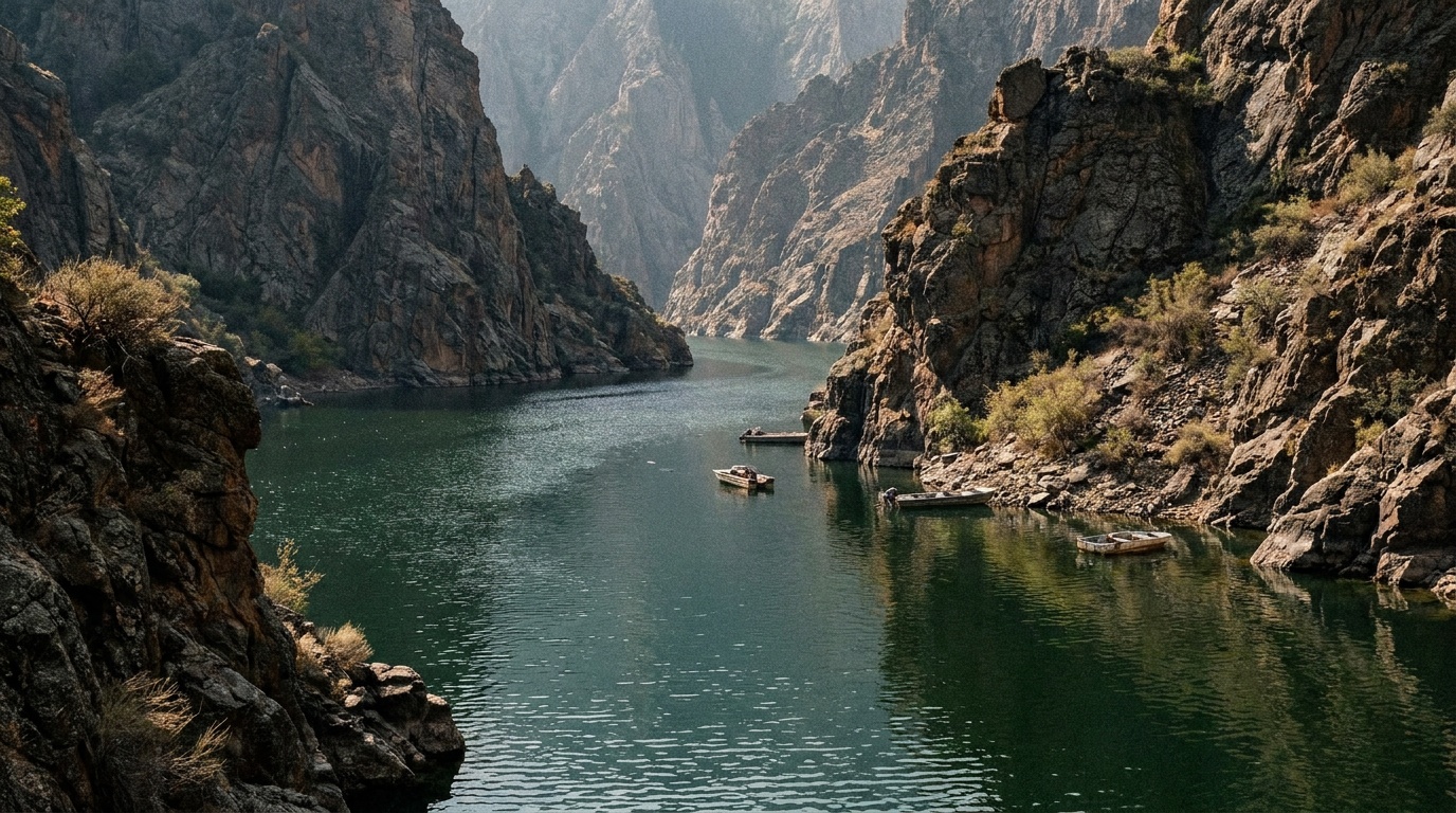 Morrow Point Lake in the narrow upper Black Canyon walls