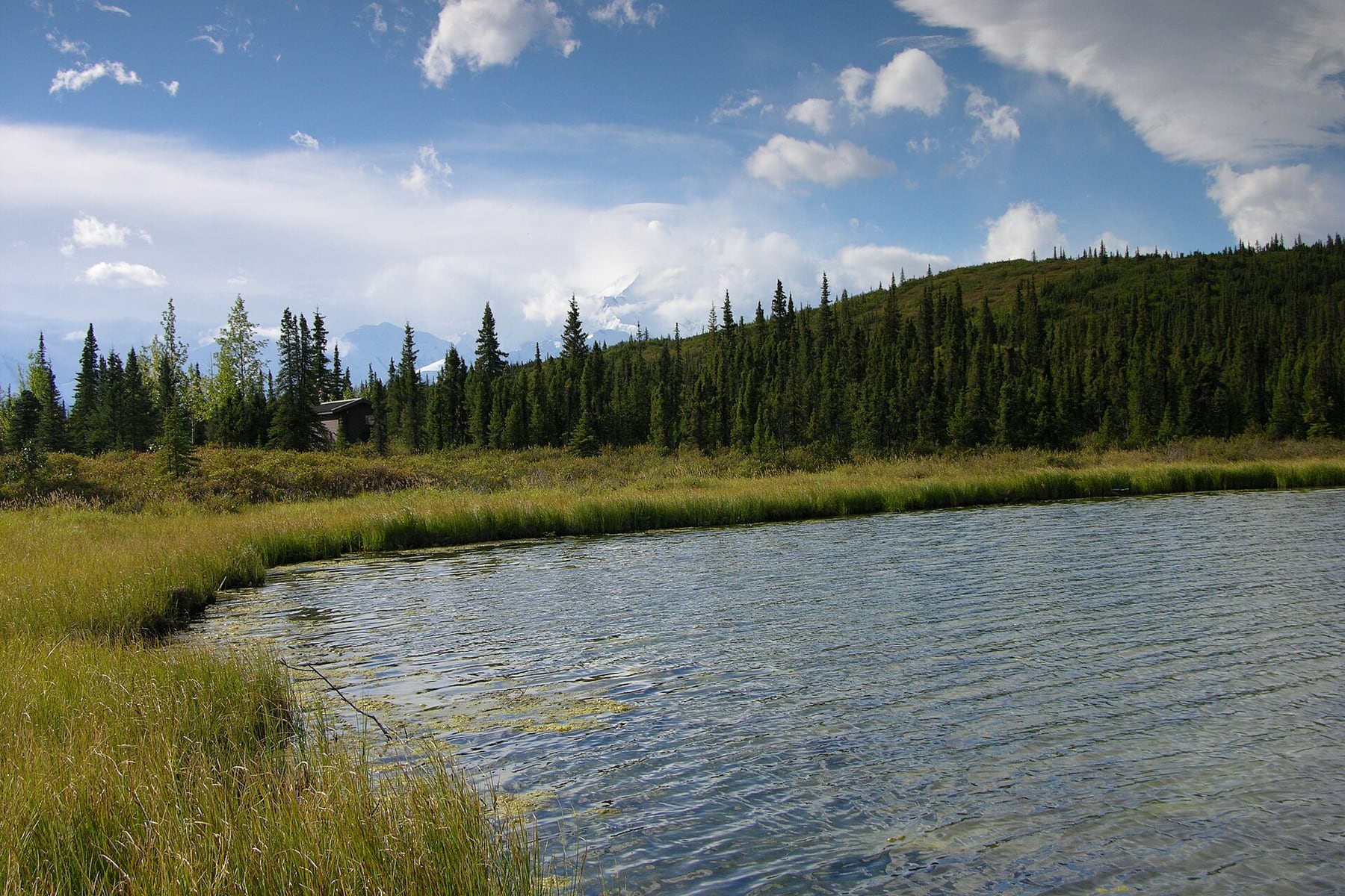 Wonder Lake backed by the Alaska Range in Denali