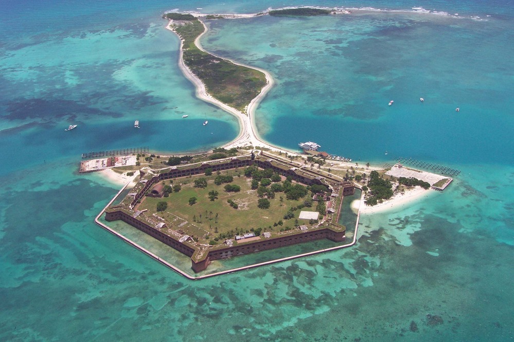 Fort Jefferson and Garden Key from above