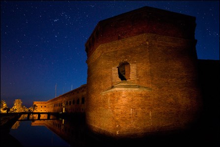 Night sky above Fort Jefferson on Garden Key