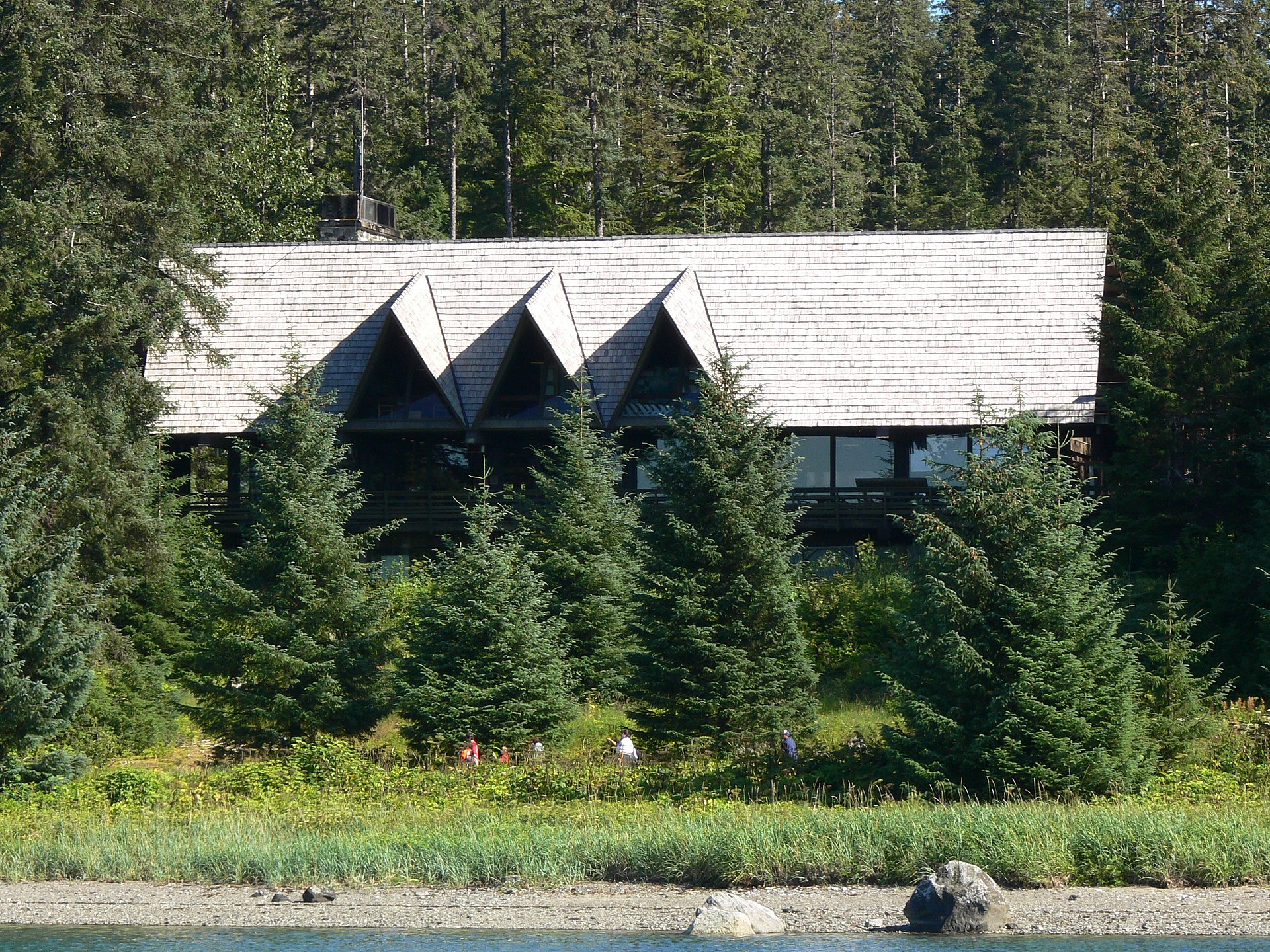 Glacier Bay Lodge seen from Bartlett Cove