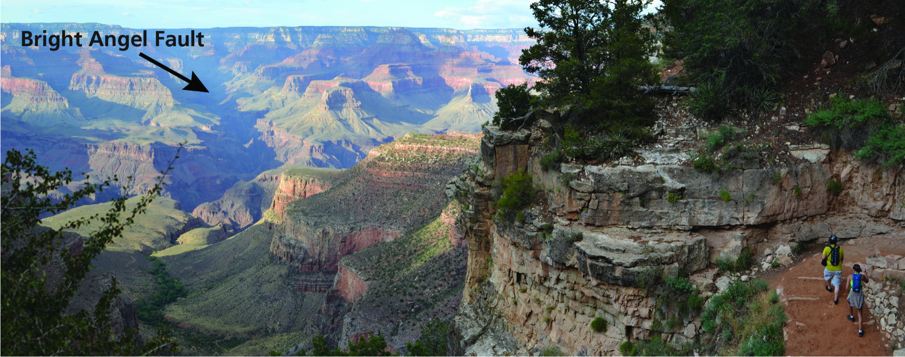 Bright Angel Trail descending into the canyon from the South Rim