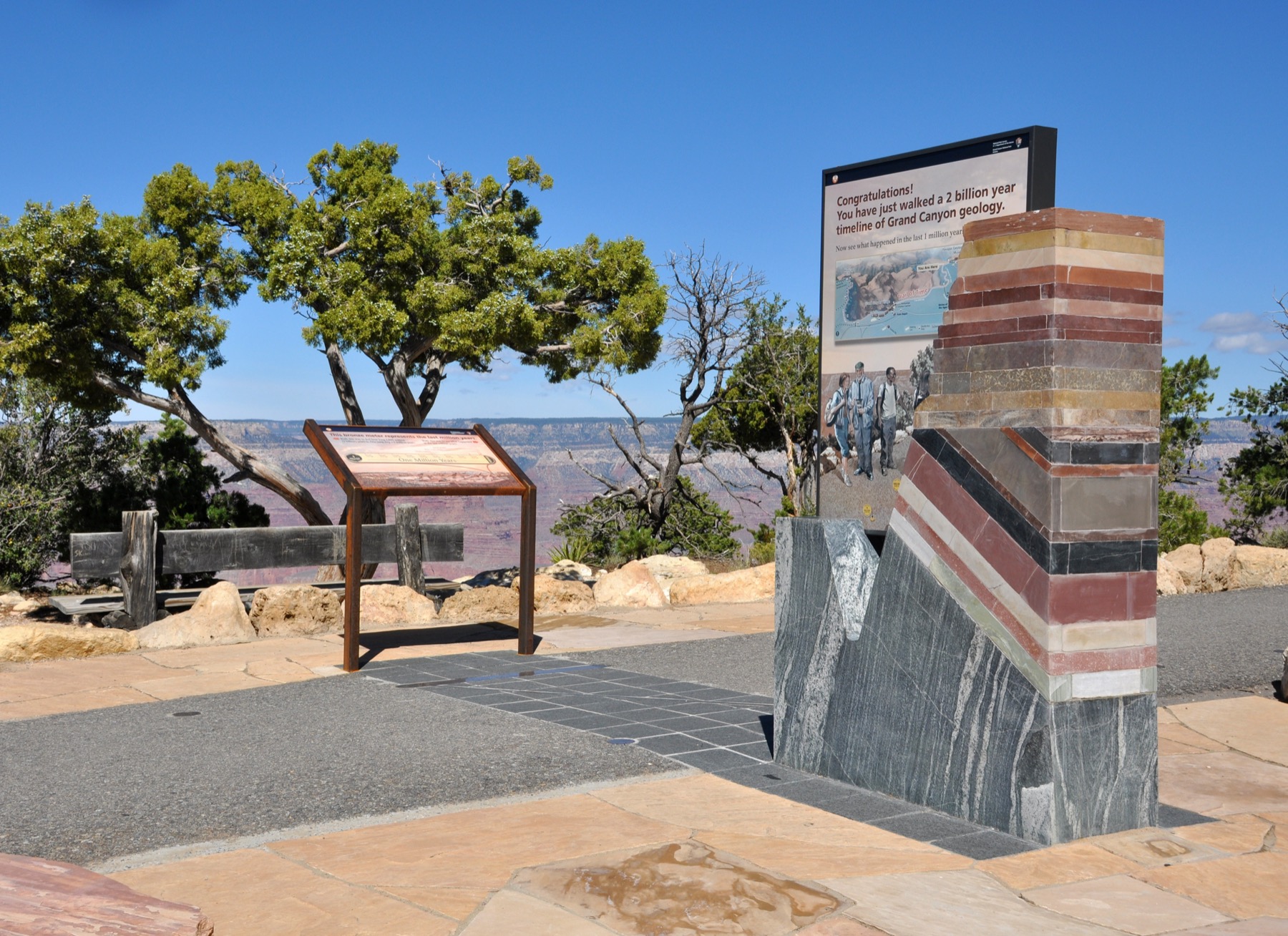 A paved South Rim path near Grand Canyon Village