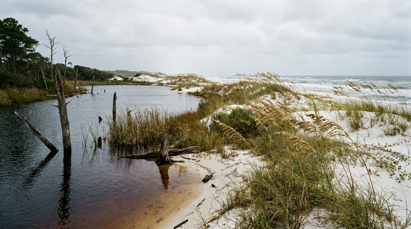 Western Lake coastal dune lake meeting the dunes