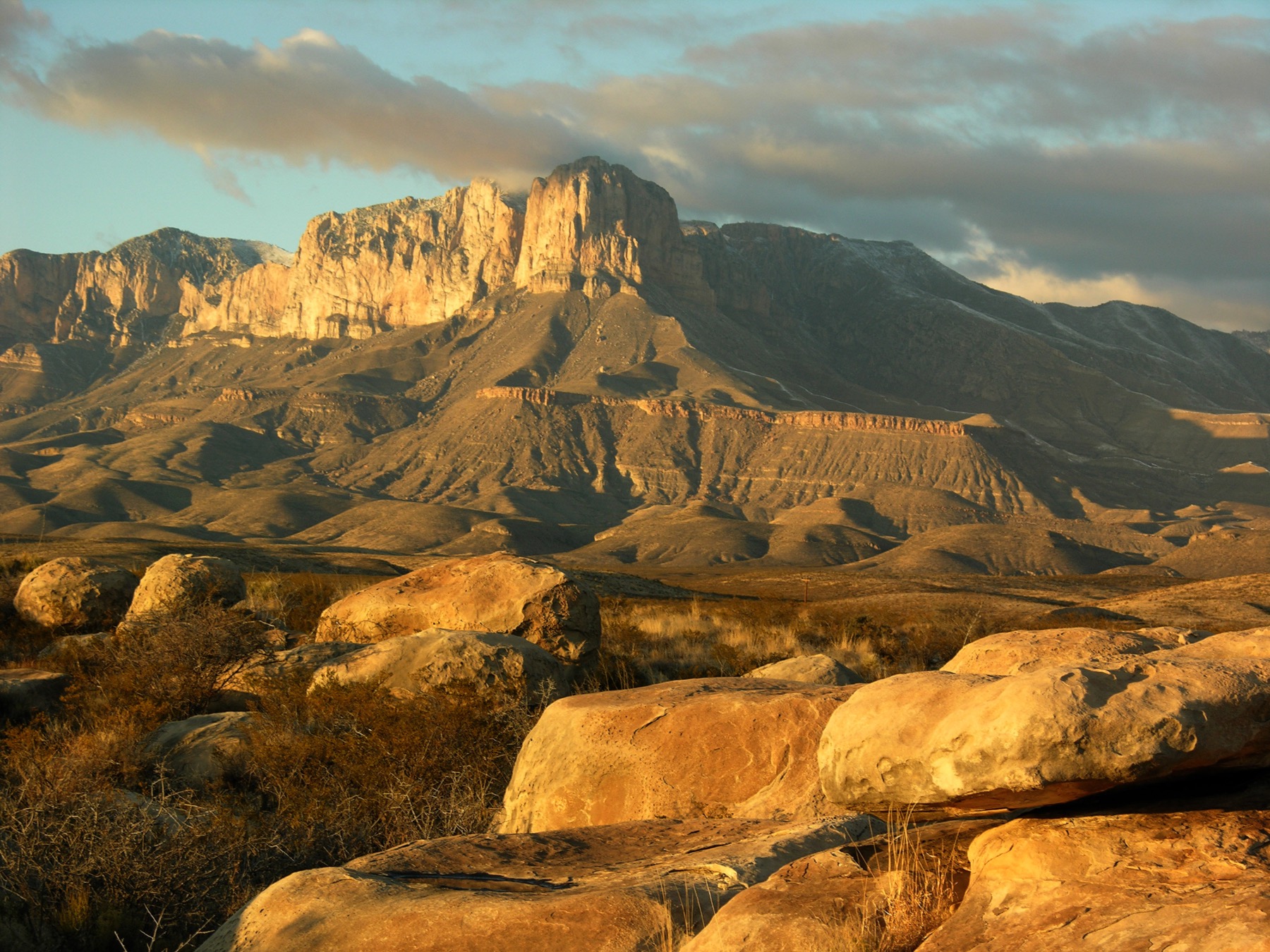 El Capitan glowing at sunset