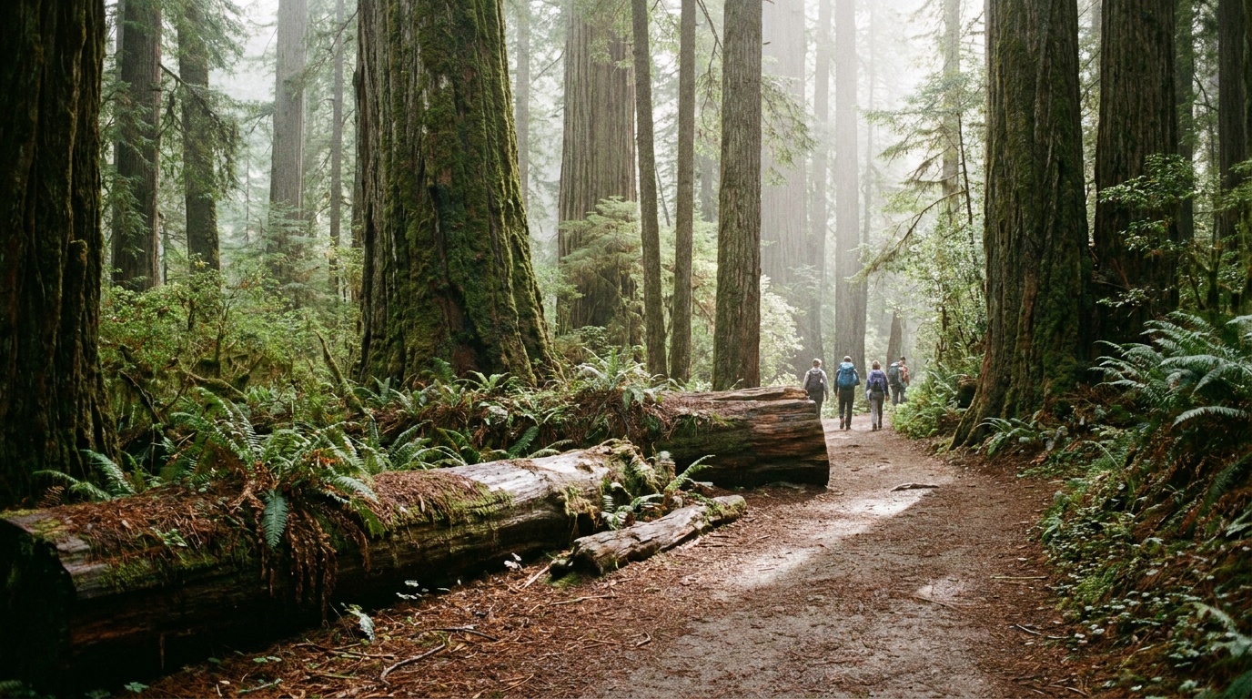 Old-growth coast redwoods in Humboldt Redwoods State Park
