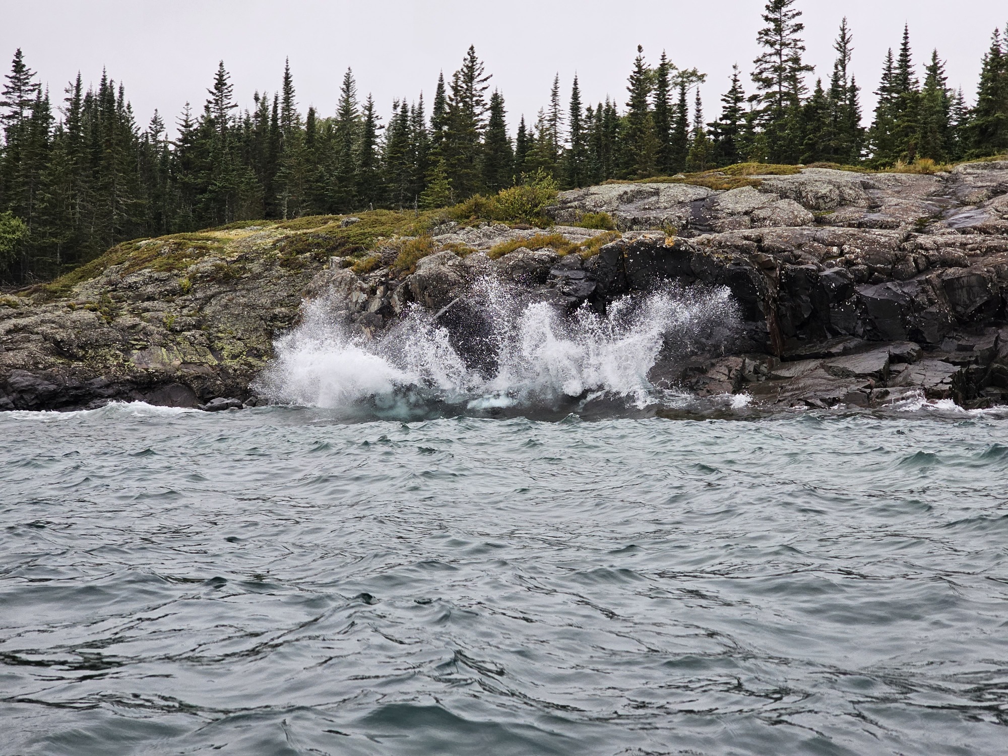 Lake Superior waves breaking near Scoville Point