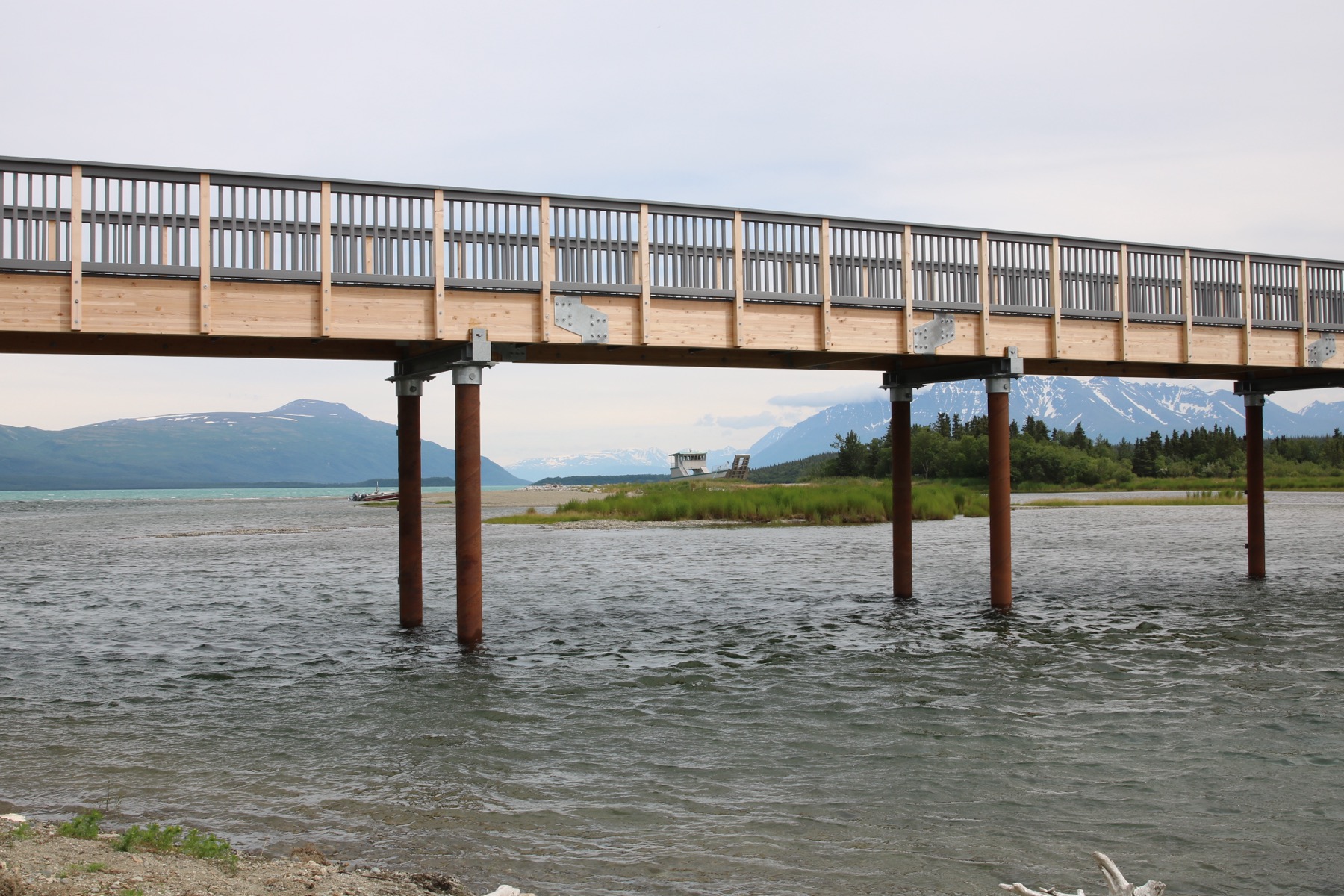 Bridge view toward Naknek Lake at Brooks Camp