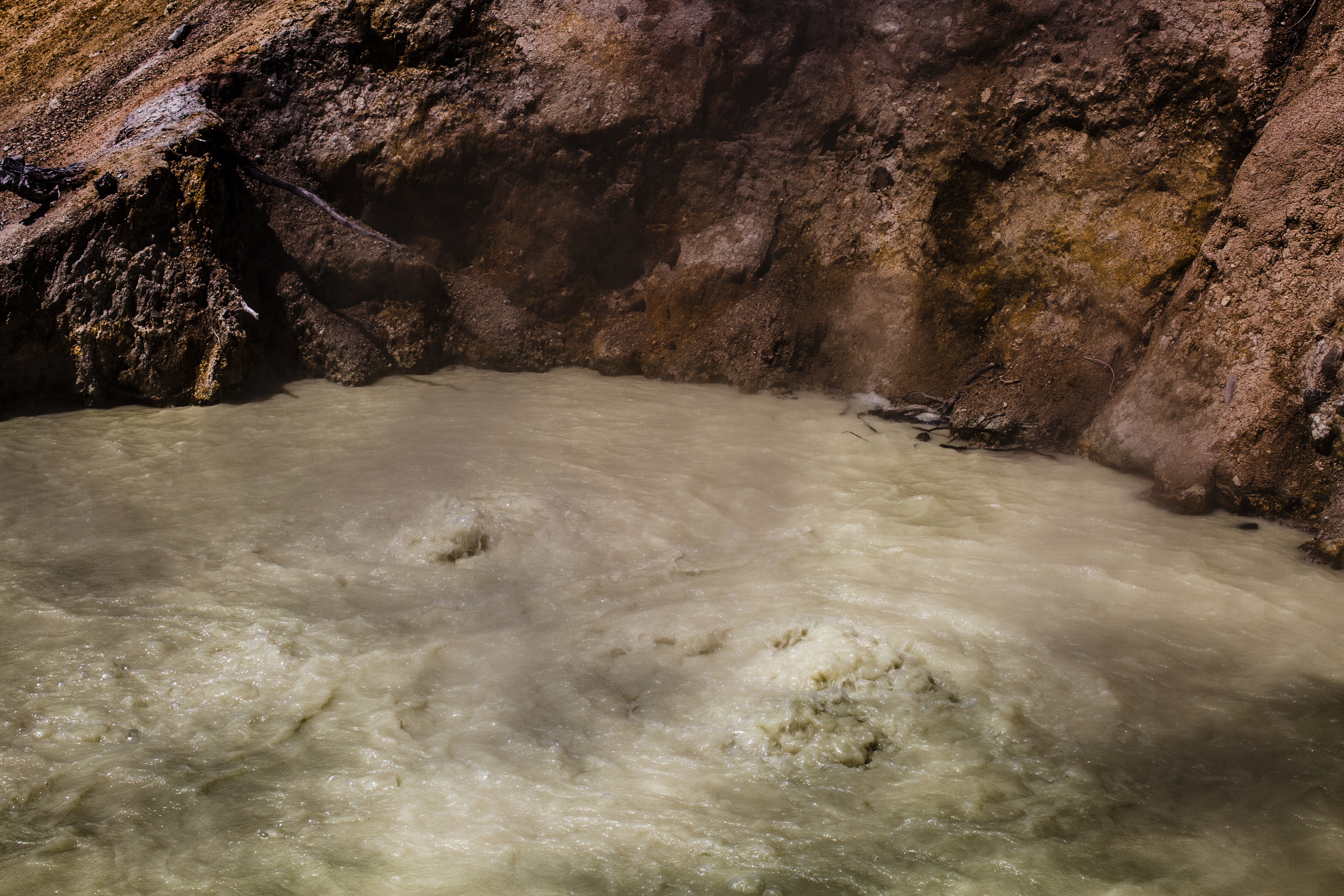 Bubbling mud at Sulphur Works in Lassen Volcanic National Park