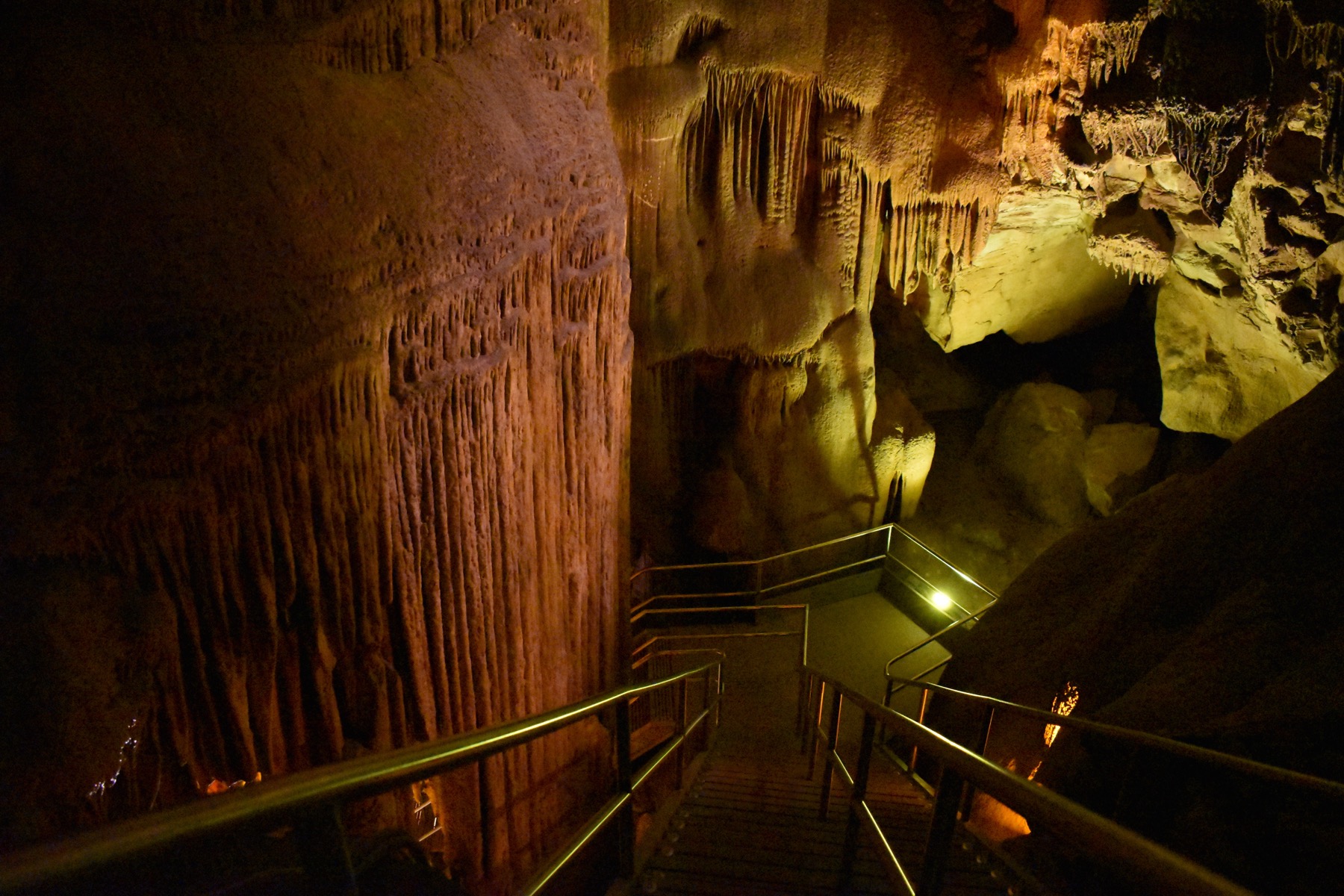 The Frozen Niagara flowstone formation inside Mammoth Cave