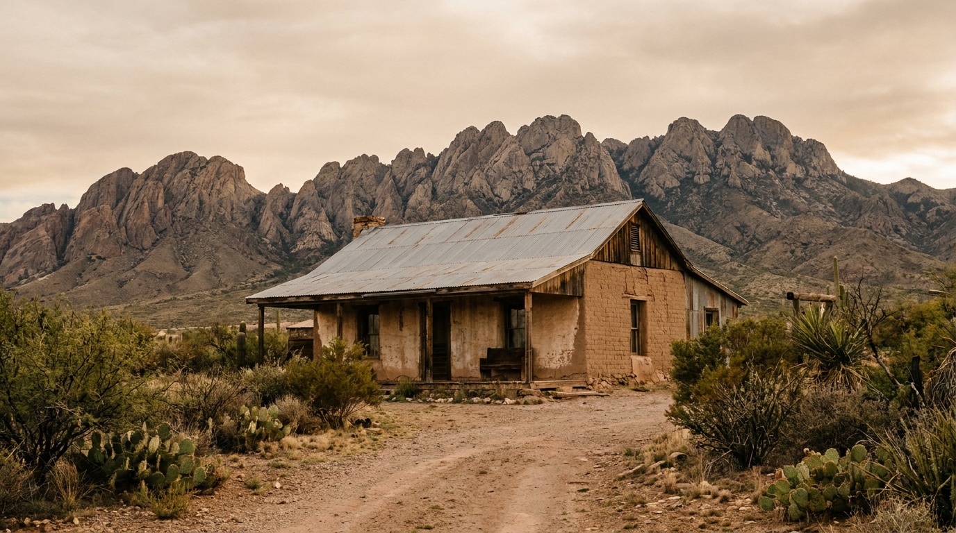 The historic Oliver Lee Ranch house