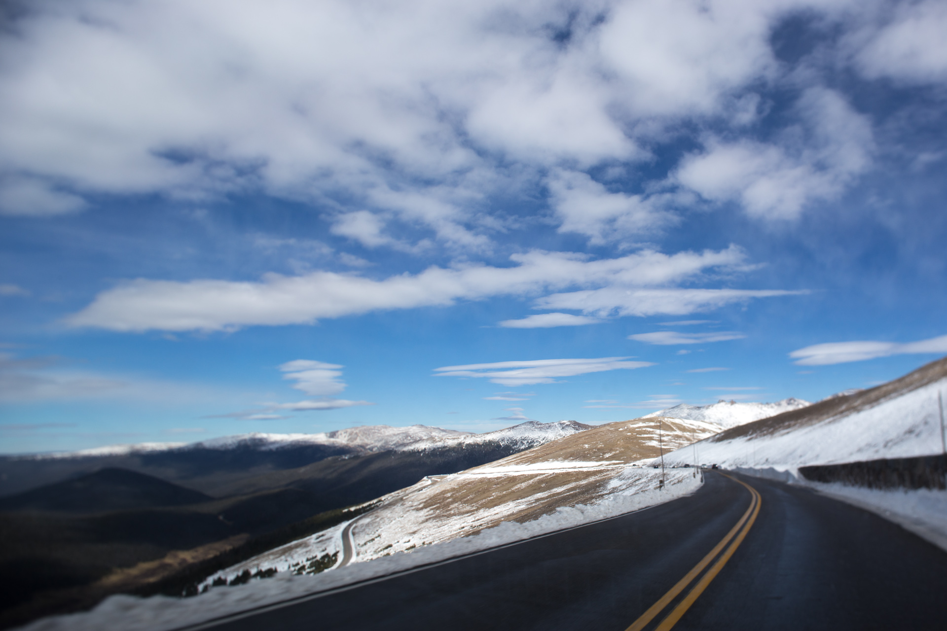Trail Ridge Road crossing open tundra above treeline