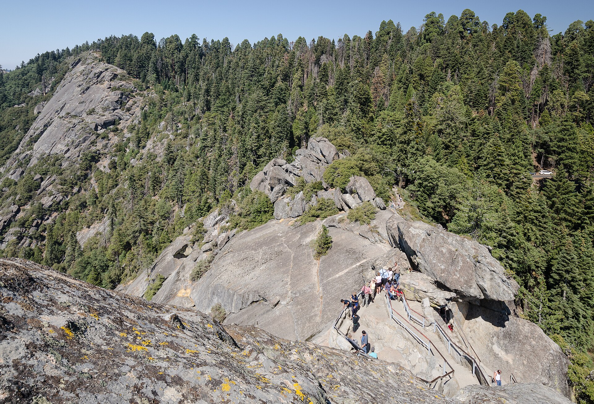 Stone stairs climbing the granite face of Moro Rock