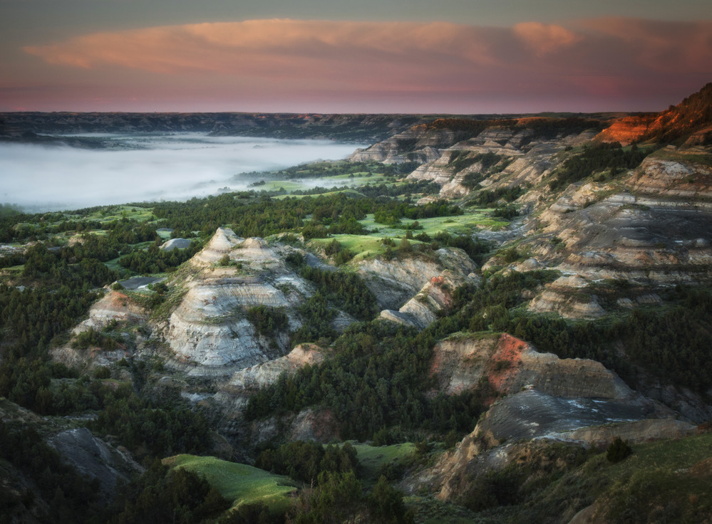North Unit badlands in colorful light