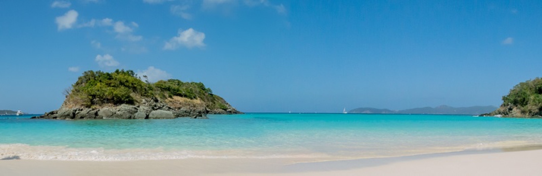 Trunk Cay above clear snorkel water