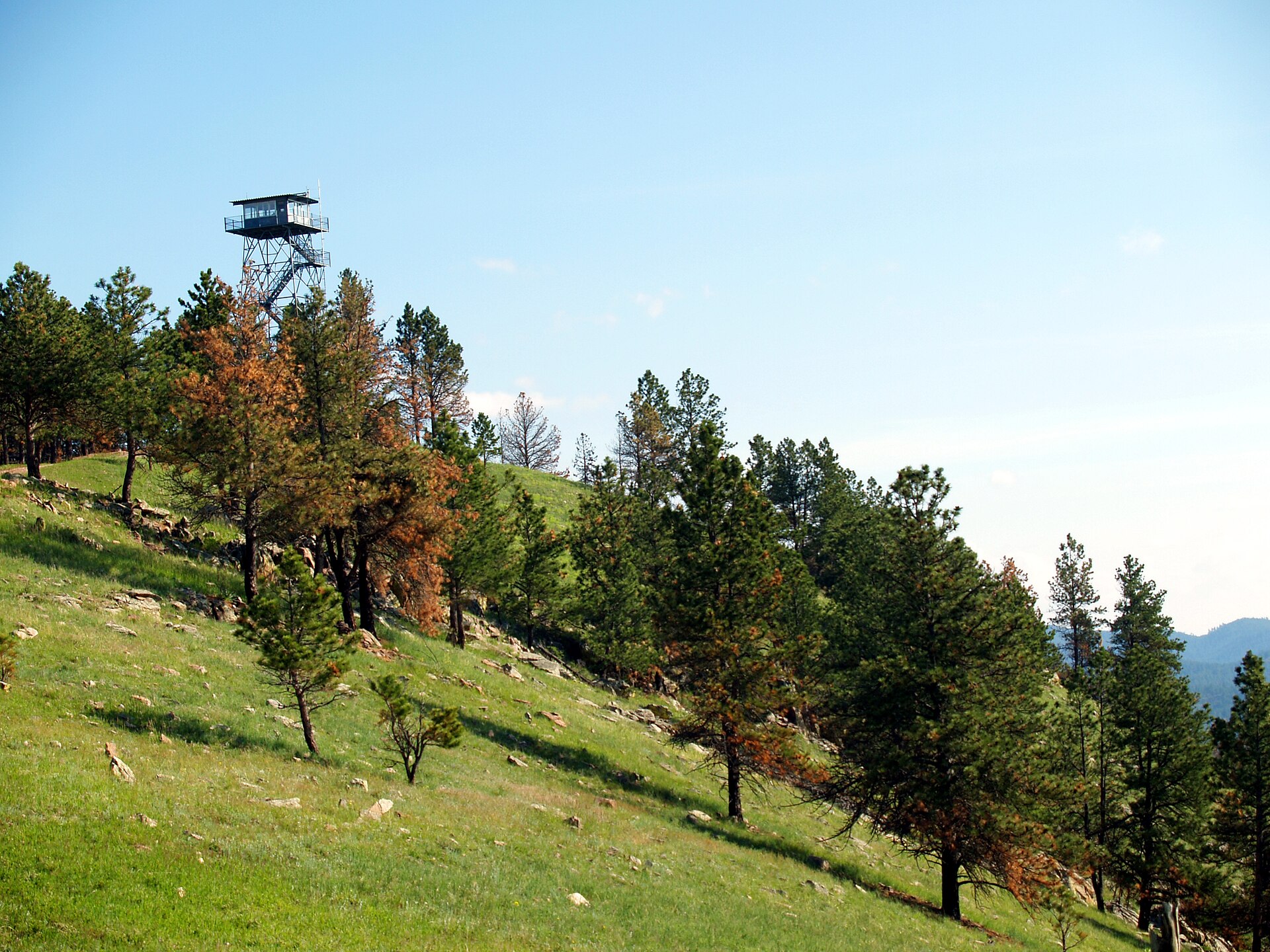 Rankin Ridge fire tower above the Black Hills and prairie