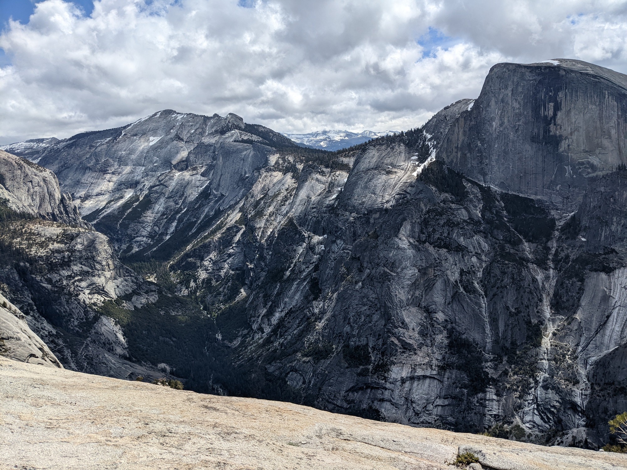 Half Dome and Clouds Rest beyond Yosemite forest