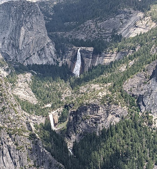 Vernal Fall and Nevada Fall viewed from above