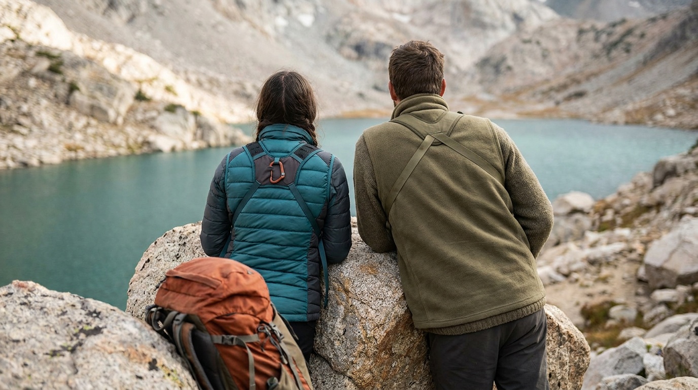 Side-by-side view of a snug-fitting premium vest and a looser budget vest showing the difference in torso contact and shoulder strap placement