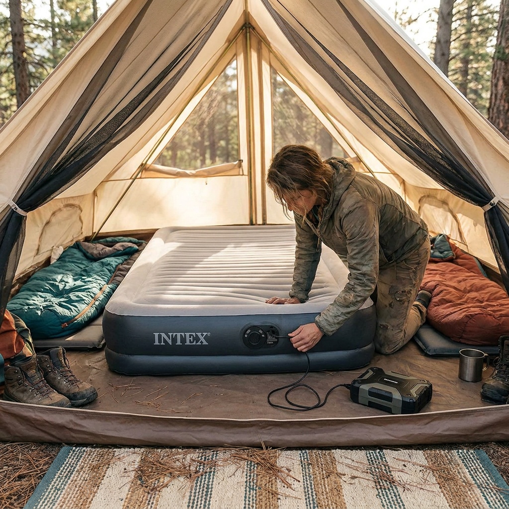 Intex Dura-Beam Comfort Plush Elevated Airbed (Queen, 22 in)