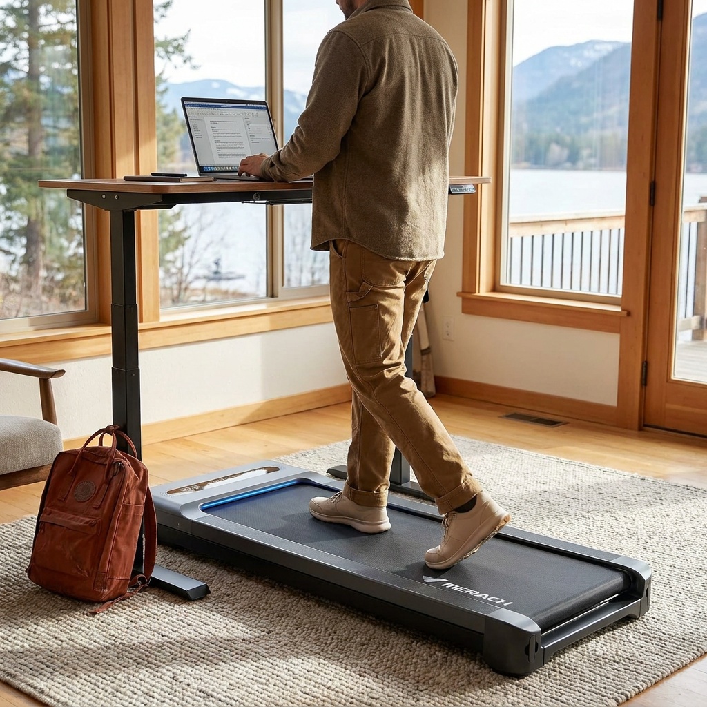 MERACH W50 Walking Pad with 12% Auto Incline
