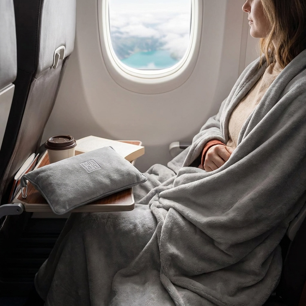 PAVILIA Travel Blanket Pillow 2-in-1